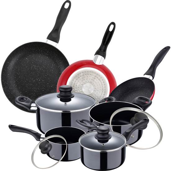 PACK DE 3 SARTENES SAN IGNACIO Ø16CM Ø20CM Ø24CM + BATERÍA DE COCINA DE 8 PIEZAS CON TAPAS image 0