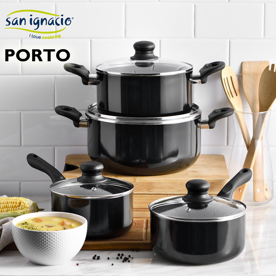 PACK DE 3 SARTENES SAN IGNACIO Ø16CM Ø20CM Ø24CM + BATERÍA DE COCINA DE 8 PIEZAS CON TAPAS image 3