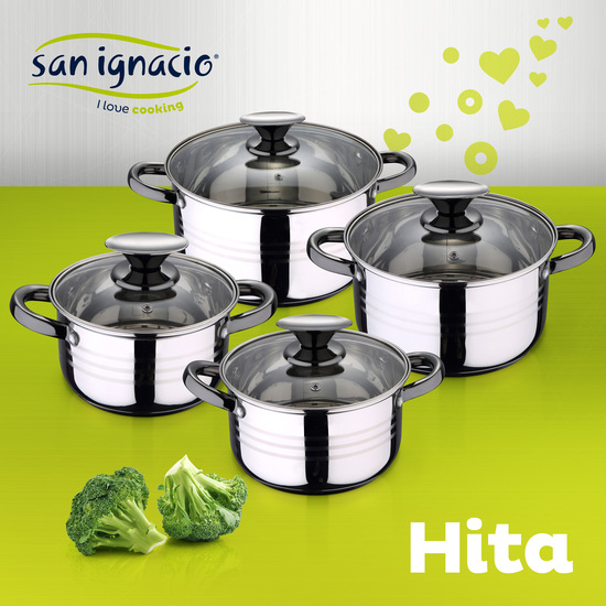 PACK DE 3 SARTENES SAN IGNACIO Ø16CM Ø20CM Ø24CM + BATERÍA DE COCINA 8 PIEZAS EN ACERO INOXIDABLE image 3