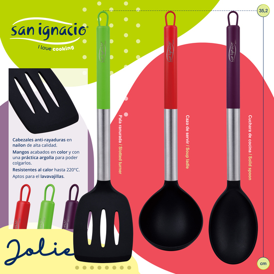 PACK DE 3 SARTENES SAN IGNACIO Ø16CM Ø20CM Ø24CM + SET DE 3PC UTENSILIOS DE COCINA EN NYLON image 4