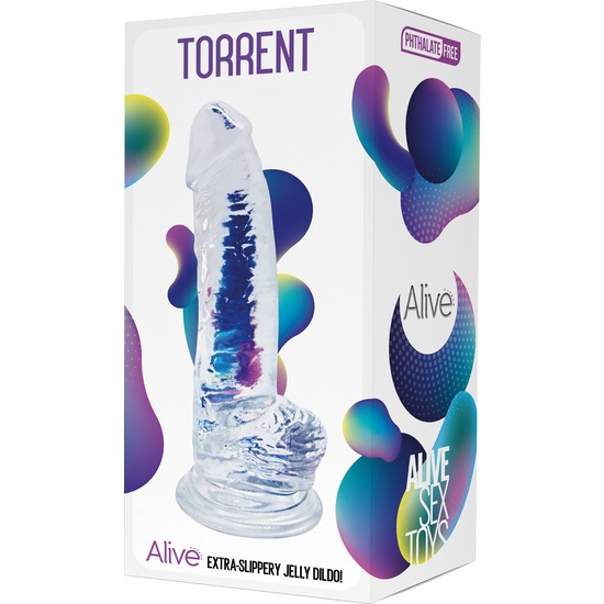 ALIVE - TORRENT JELLY DILDO - TRANSPARENT image 1