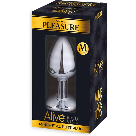 ALIVE - MINI METAL BUTT PLUG - M - BLACK image 1