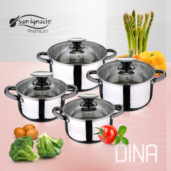 PACK DE 3 SARTENES SAN IGNACIO Ø16CM Ø20CM Ø24CM + BATERÍA DE COCINA DE 8PC EN ACERO INOXIDABLE image 3