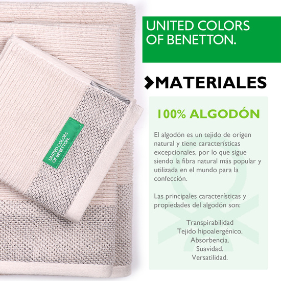 PACK DE 2 SET DE 3 TOALLAS DE BAÑO CADA UNO EN COLOR VERDE Y OTRAS EN BEIGE image 2