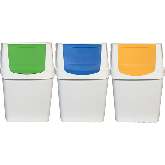 3 CUBOS DE RECICLAJE CON CAPACIDAD DE 60 LITROS - COLOR BLANCO image 2