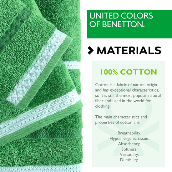 PACK DE 2 SET DE 3 Y 4 TOALLAS DE BAÑO CADA UNO RESPECTIVAMENTE EN COLOR VERDE A RAYAS image 2