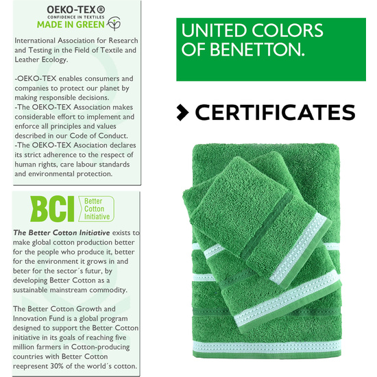 PACK DE 2 SET DE 3 Y 4 TOALLAS DE BAÑO CADA UNO RESPECTIVAMENTE EN COLOR VERDE A RAYAS image 3