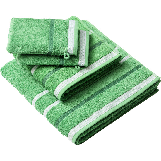PACK DE 2 SET DE 3 Y 4 TOALLAS DE BAÑO CADA UNO RESPECTIVAMENTE EN COLOR VERDE A RAYAS image 4