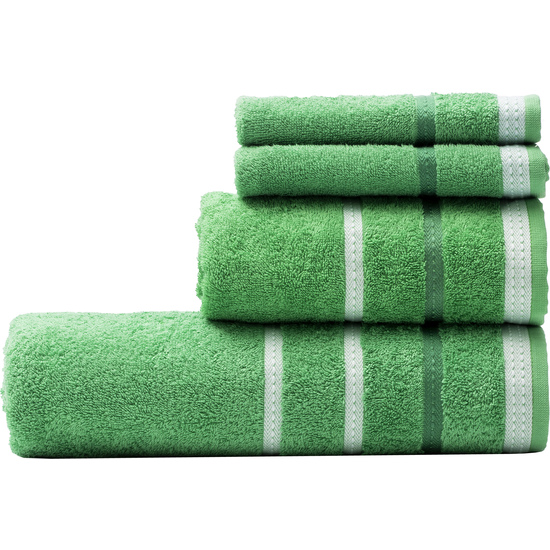 PACK DE 2 SET DE 4PC TOALLAS DE BAÑO CADA UNO EN COLOR ROJO Y VERDE A RAYAS image 6