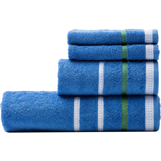 PACK DE 2 SET DE 4PC TOALLAS DE BAÑO CADA UNO EN COLOR AZUL Y VERDE A RAYAS image 5