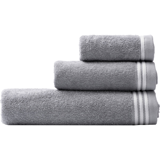 PACK DE 2 SET DE 3PC TOALLAS DE BAÑO CADA UNO EN COLOR GRIS Y ROJO A RAYAS image 3