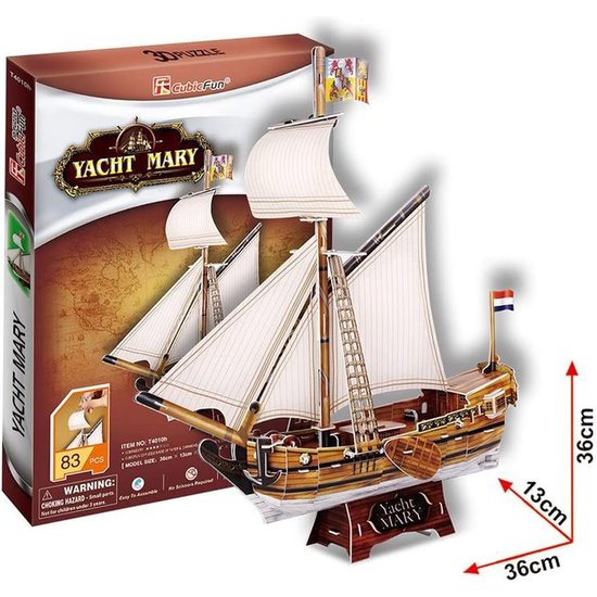 PUZZLE 3D YACHT MARY DE 83 PIEZAS image 1