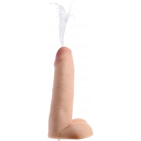 8 INCH REALISTIC DUAL DENSITY SQUIRTING DILDO - FLESH image 0