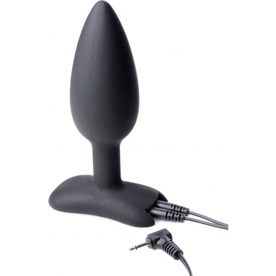 BUM SHOCK E-STIM SILICONE ANAL PLUG - BLACK image 1