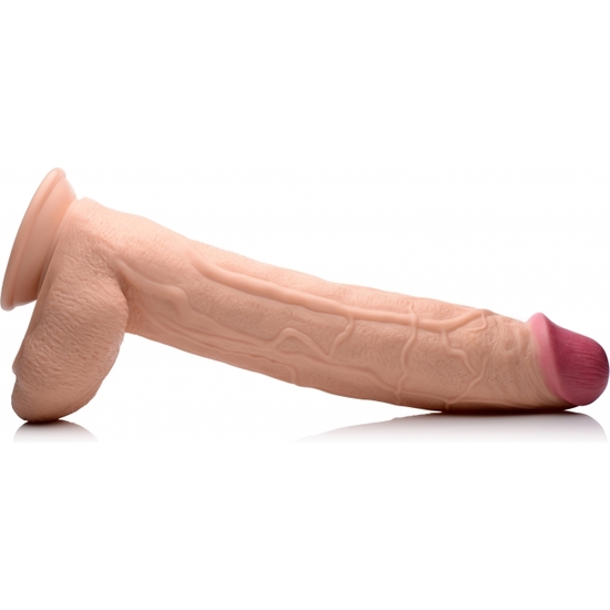 RAGING RHINO 17 INCH VEINY DILDO - FLESH image 3