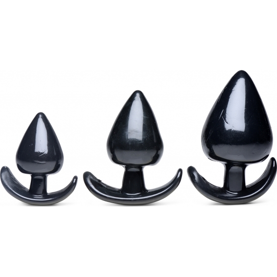 TRIPLE SPADES 3 PIECE ANAL PLUG SET - BLACK image 0