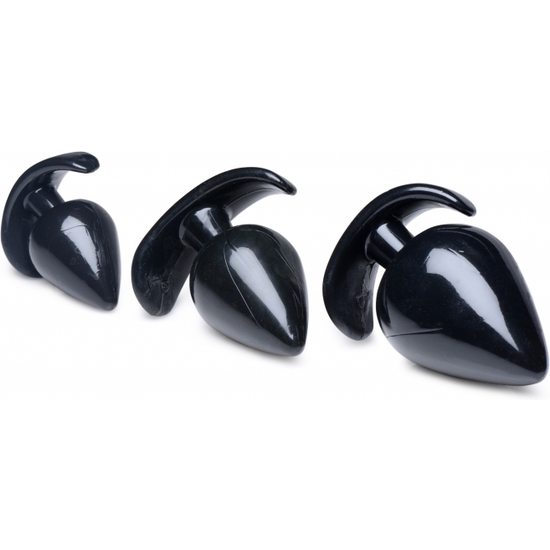 TRIPLE SPADES 3 PIECE ANAL PLUG SET - BLACK image 1