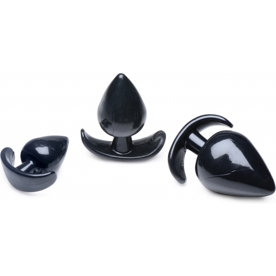 TRIPLE SPADES 3 PIECE ANAL PLUG SET - BLACK image 3