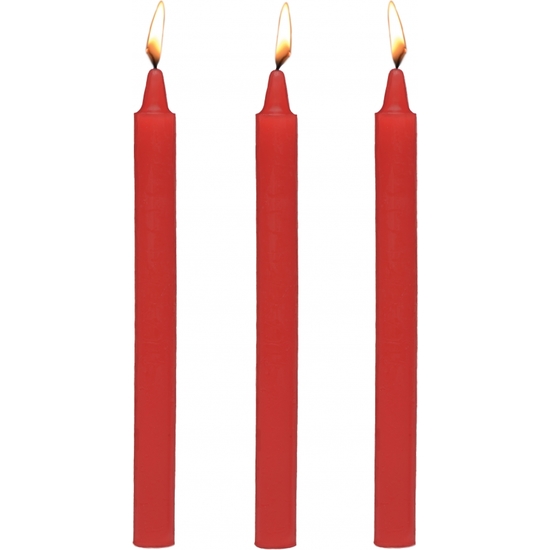 FIRE STICKS - FETISH DRIP CANDLES SET OF 3 - RED image 0