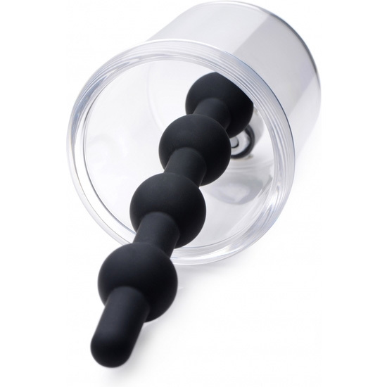 ROSE BUD CYLINDER W/ BEADED SILICONE INSERT - BLACK image 1