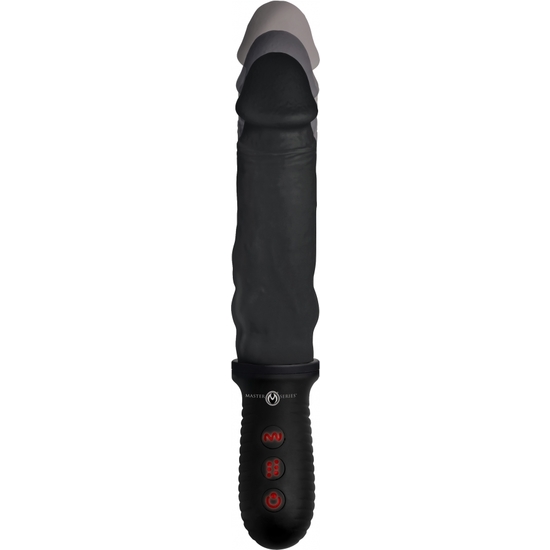 8X AUTO POUNDER VIBRATING AND THRUSTING DILDO WITH HANDLE - BLAC image 1