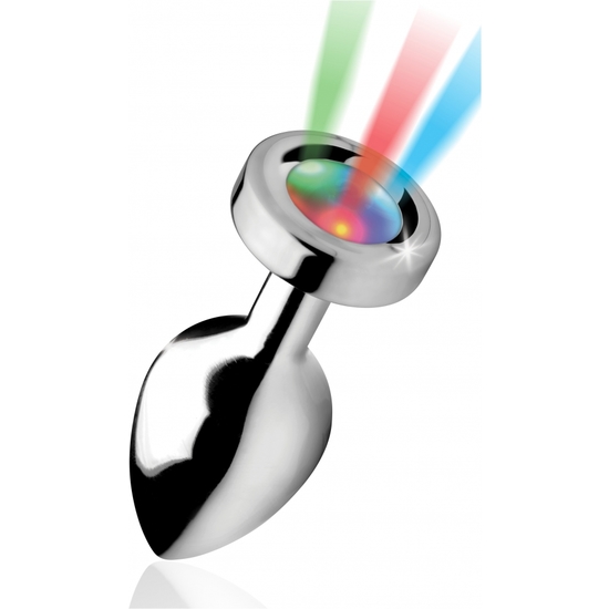 LIGHT UP - MEDIUM ANAL PLUG - SILVER image 0