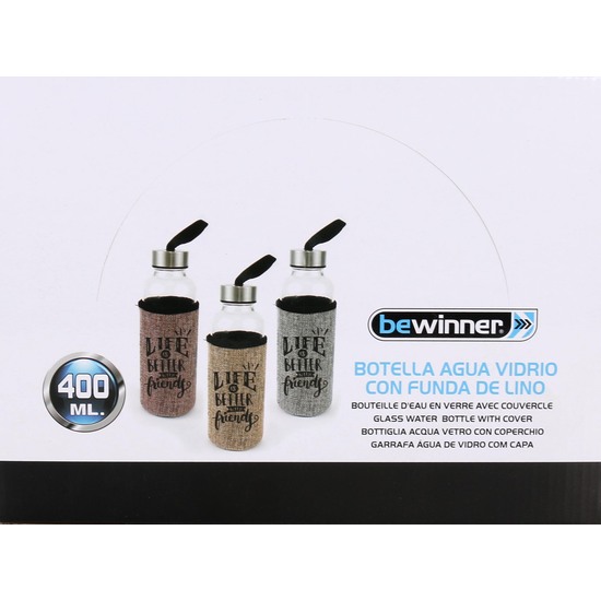 400ML GLASS SPORT BOTTLE W/COVER BEWINNER image 3