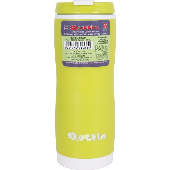 BOTELLA TERMO PLAST. 400ML QUTTIN image 1
