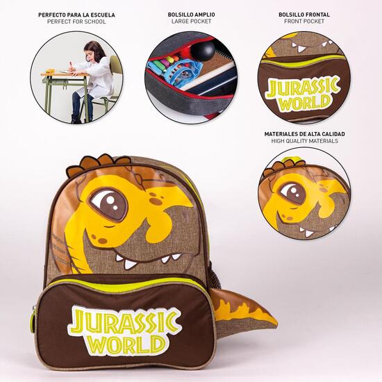 MOCHILA INFANTIL ESCOLAR JURASSIC PARK OCHRE image 3