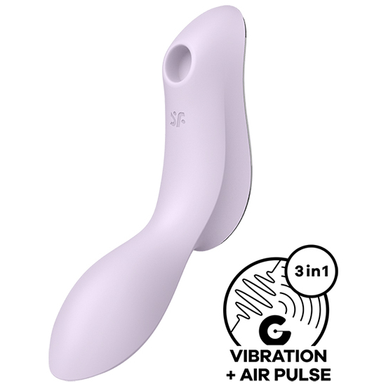 SATISFYER CURVY TRINITY 2 INSERTABLE AIR PULSE VIBRATOR - VIOLET image 0