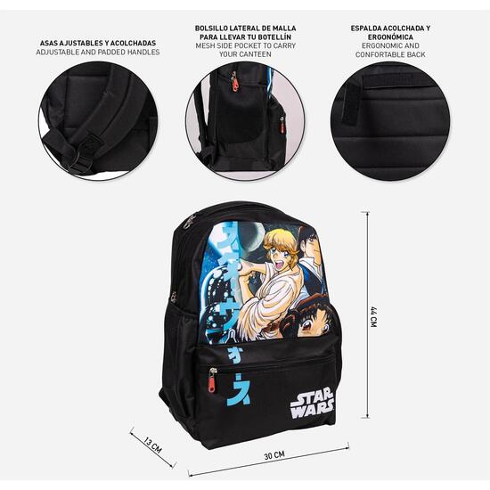 MOCHILA ESCOLAR GRANDE 44 CM STAR WARS BLACK image 4