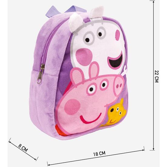 MOCHILA GUARDERIA PERSONAJE PELUCHE PEPPA PIG LILAC image 3