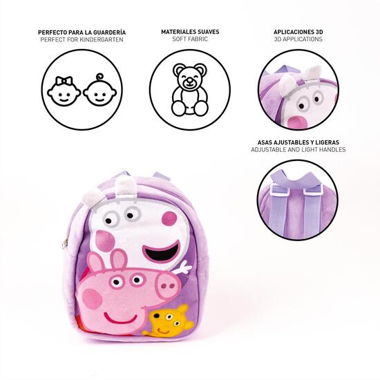 MOCHILA GUARDERIA PERSONAJE PELUCHE PEPPA PIG LILAC image 4