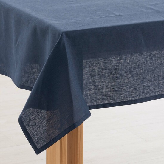 MANTEL HIDROFUGO ANTIMANCHAS LINO 100% NIGHT BLUE image 1