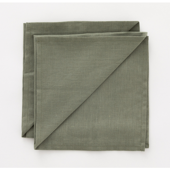 PACK 2 UNIDADES SERVILLETAS LINO 100% ARMY GREEN image 0