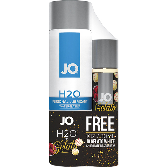 SYSTEM JO - H2O LUBRICANT 120 ML & FREE GELATO WHITE CHOCOLATE RASPBERRY image 0