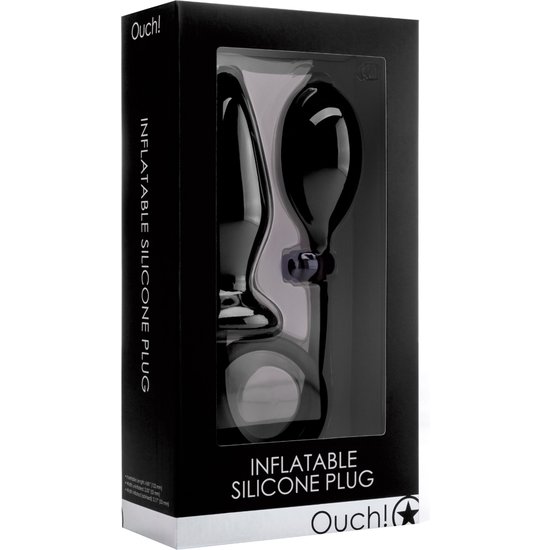 OUCH INFLATABLE SILICONE PLUG BLACK image 1