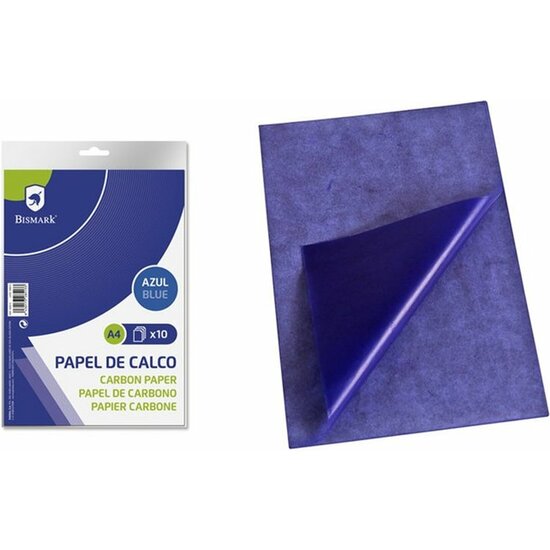 PAPEL DE CALCO A4 X 10H. AZUL PAPEL CARBONO image 0