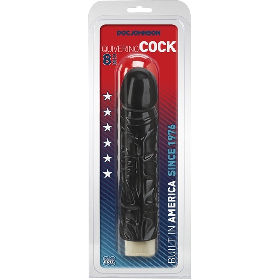 QUIVERING COCK - 8 INCH BLACK image 1