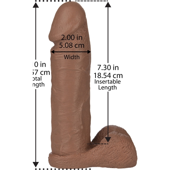 VAC-U-LOCK - 8 INCH REALISTIC COCK BROWN image 1