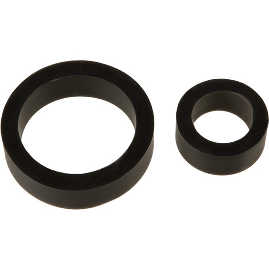 TITANMEN - SILICONE COCK RINGS - DOUBLE PACK BLACK image 0