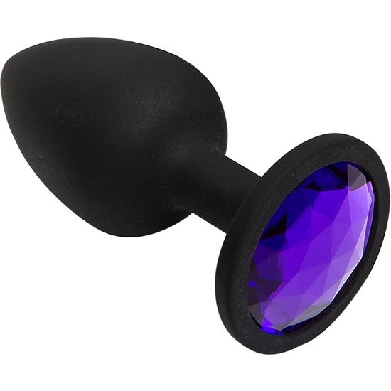 BOOTY BLING - SPADE SMALL - PURPLE - JEWELED WEARABLE SILICONE PLUG image 0