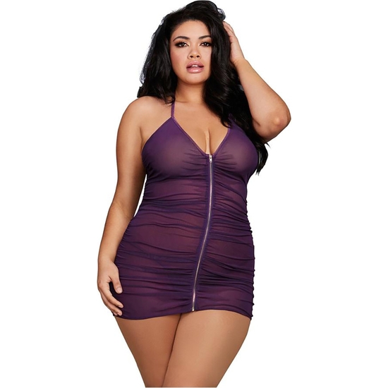 CHEMISE AND G-STRING DMD - OS - PLUM image 0