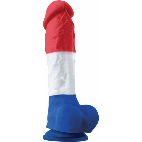 TRICOLOR DILDO 8 INCH image 0