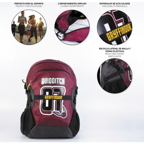 MOCHILA CASUAL DEPORTE HARRY POTTER DARK RED image 3