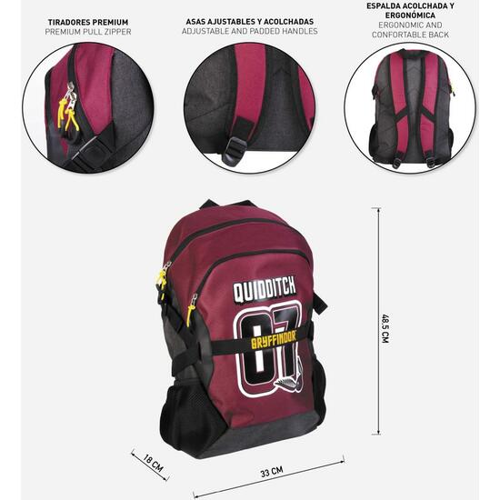 MOCHILA CASUAL DEPORTE HARRY POTTER DARK RED image 4