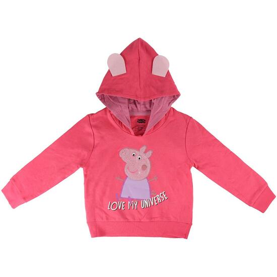 SUDADERA CON CAPUCHA COTTON BRUSHED PEPPA PIG - ROSA image 0