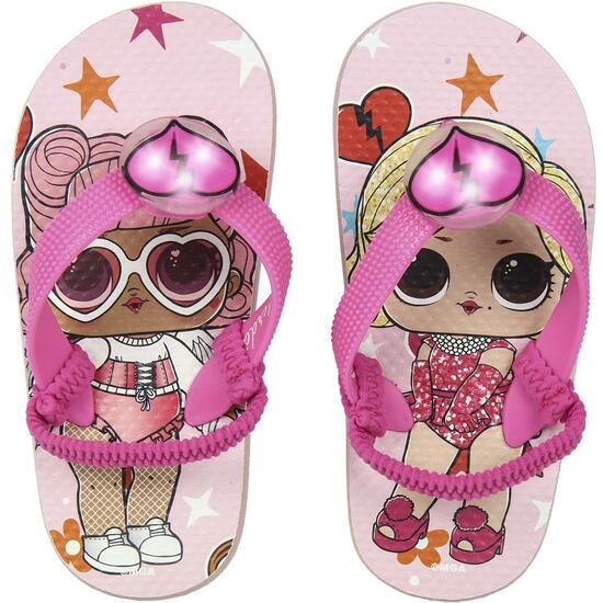 CHANCLAS LUCES LOL - ROSA image 0