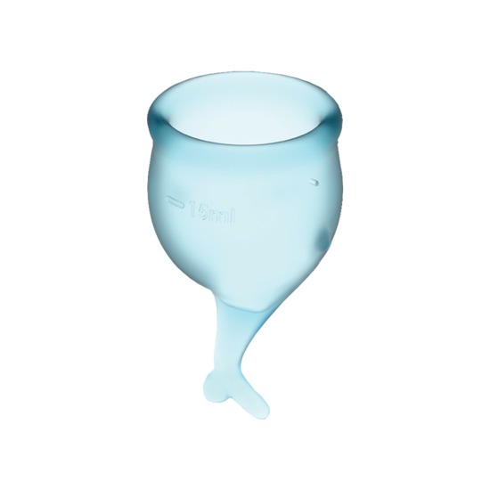SATISFYER FEEL SECURE MENSTRUAL CUP - LIGHT BLUE image 1