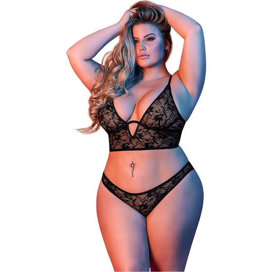 UNDERWIRE BRALETTE & PANTY SET - BLACK image 1